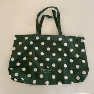 Kate Spade Large Tote Bag Green White Polka Dot Brand New in Original Packaging